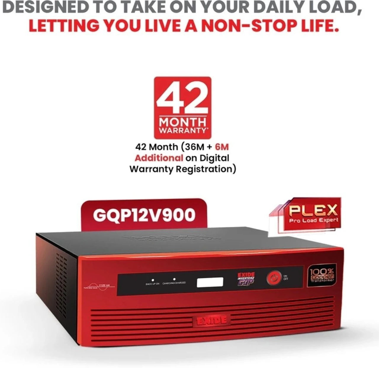EXIDE GQP900VA-Pure SineWave- Lithium Ion-12V- Inverter UPS