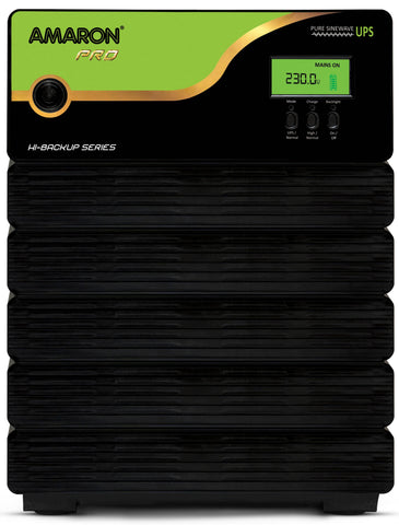 Amaron Pro 3kVA pure sinewave UPS inverter, black and green design, for home backup power