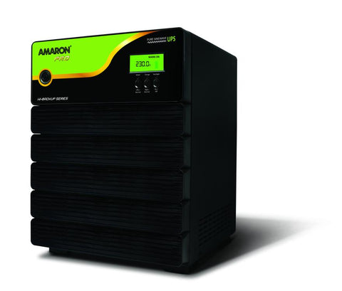 Amaron Pro pure sine wave UPS inverter, black with green display, for home backup