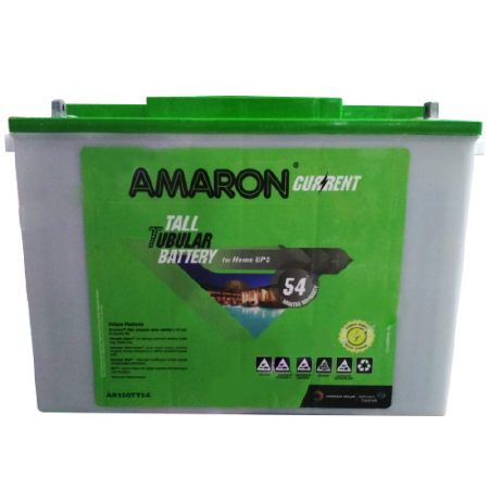 Amaron tall tubular inverter battery for UPS, green and white casing, Battery City