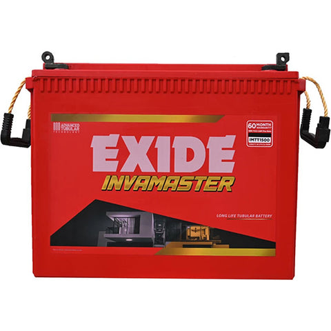 Exide Invamaster inverter battery with red casing, ideal for UPS and home power backup