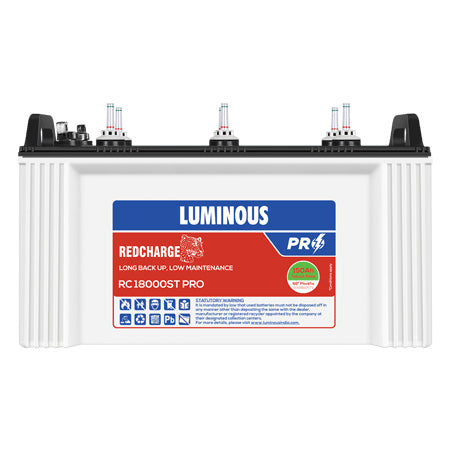 Luminous RedCharge RC18000ST tubular inverter battery for home UPS, available at Battery City