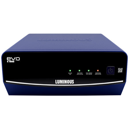 Luminous Evo 1050 home inverter battery, front view with indicator lights, Battery City