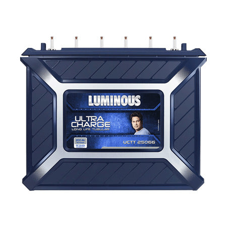 Luminous 200Ah inverter battery in blue casing, ideal for home UPS, sold by BatteryCity