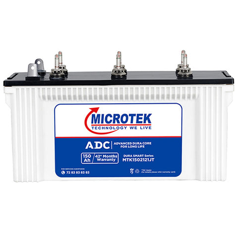 Microtek 150Ah inverter battery with warranty label, ideal for home UPS from Battery City